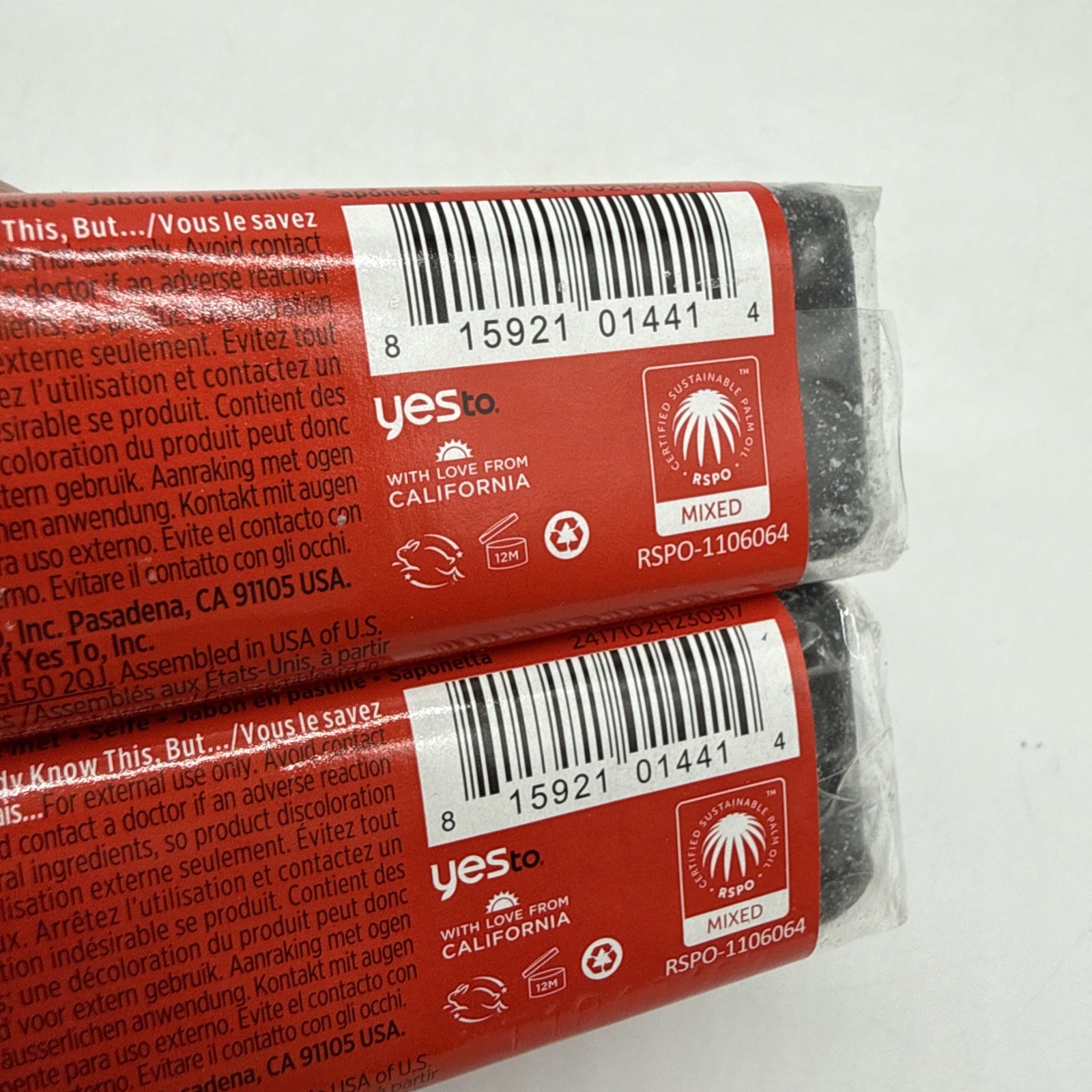 YES to Tomatoes Clear Skin Activated Charcoal Bar Soap Deep Detoxify Pair of 2