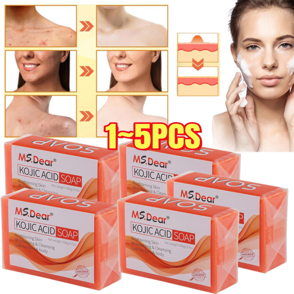 Kojic Acid Dark Spot Remover Soap Bars with Vitamin C Retinol, Collagen Turmeric