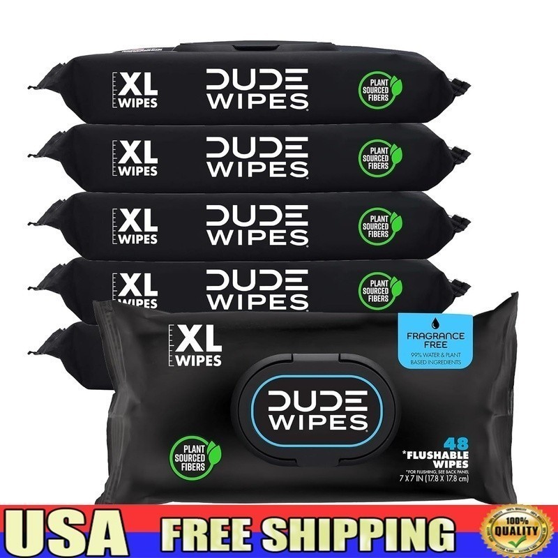 Extra Large Flushable Wipes Biodegradable Plant Based Aloe Vera 288 Count New
