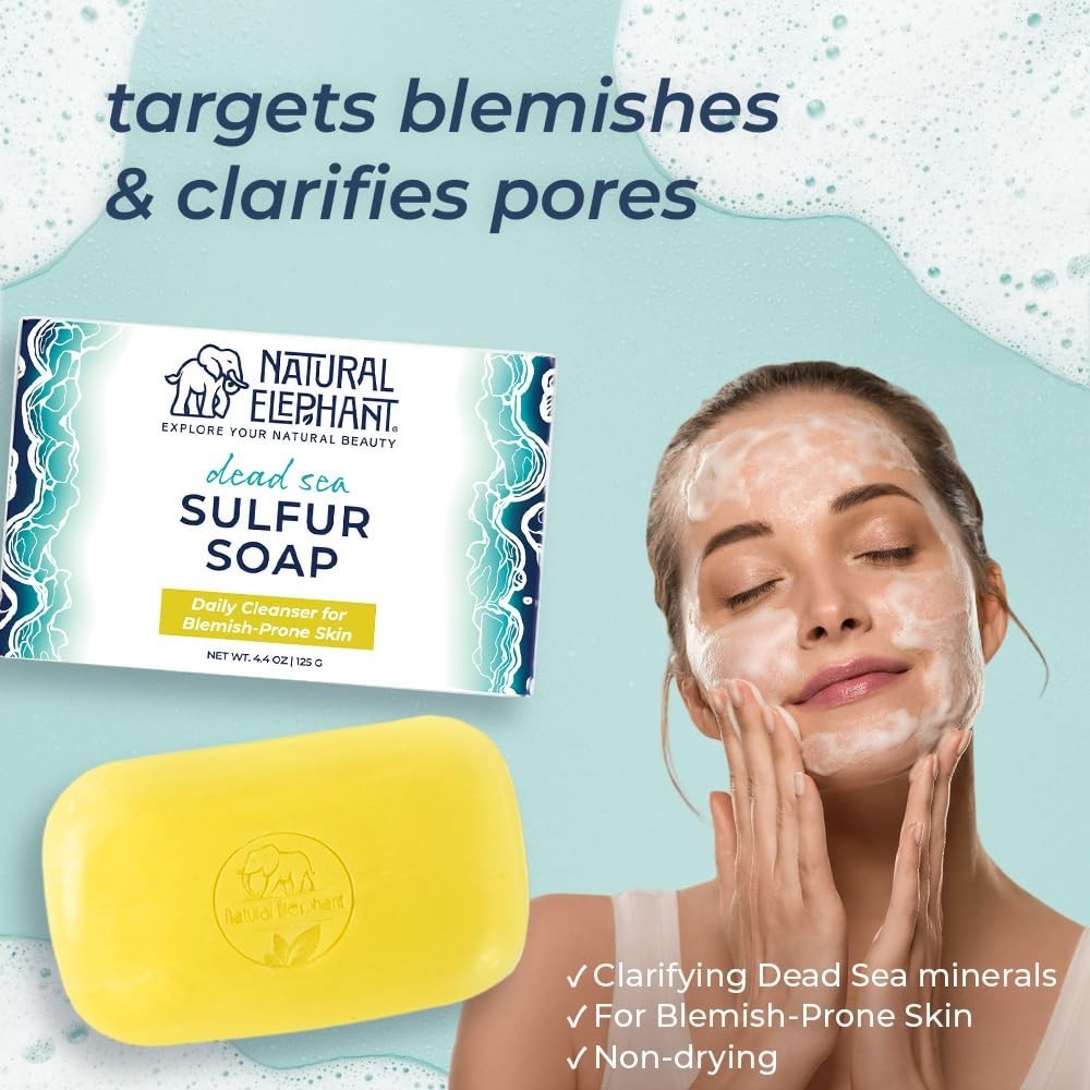 Dead Sea Sulfur Soap with Olive Oil – 4.4 oz – 5 Pack