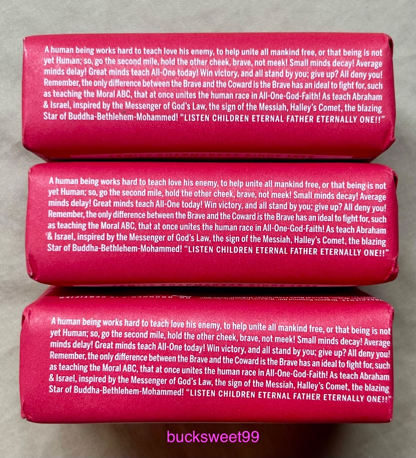 Dr. Bronner’s All-One Pure-Castile Magic Bar Soap ROSE – 5 oz each – 3 BARS