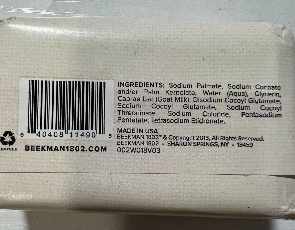 Beekman 1802 – Pure Goat Milk SOAP BAR – Fragrance & Paraben Free – NEW