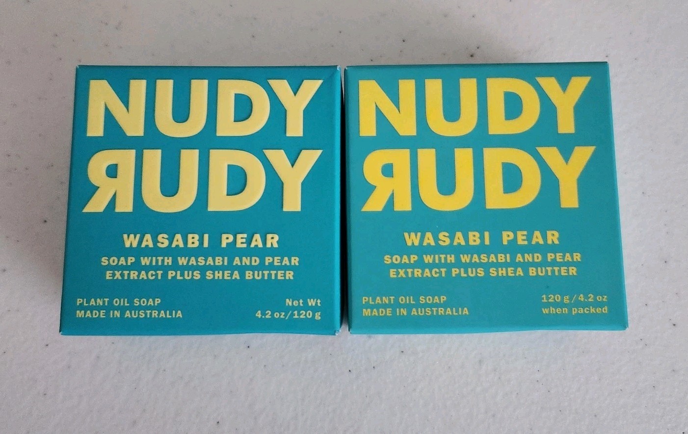 2x NUDY RUDY WASABI PEAR BODY BAR SOAP 4.2 OZ