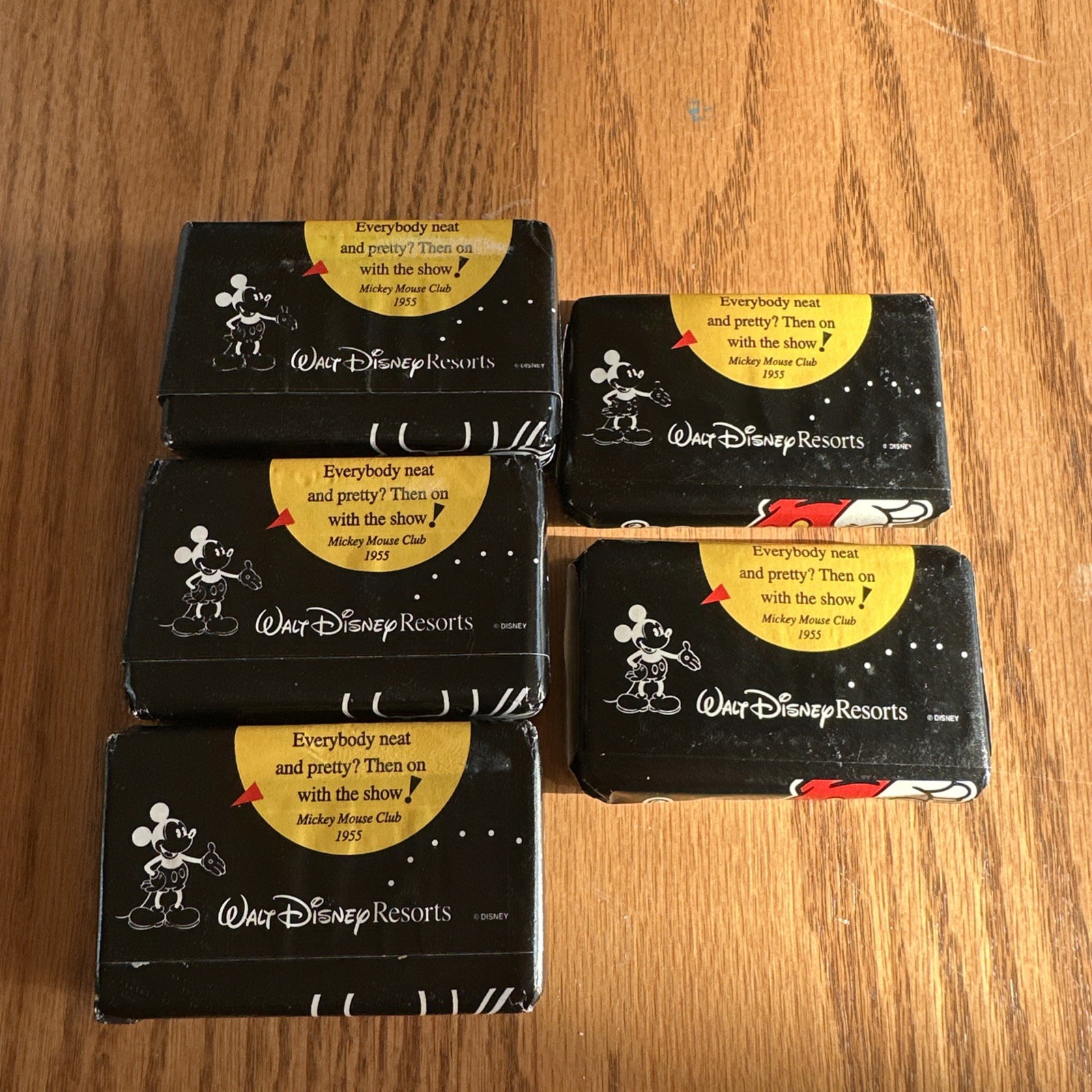 LOT OF Five VINTAGE MICKEY MOUSE DISNEY RESORT SOAPS 3 BATH AND 2 FACIAL/TRAVEL
