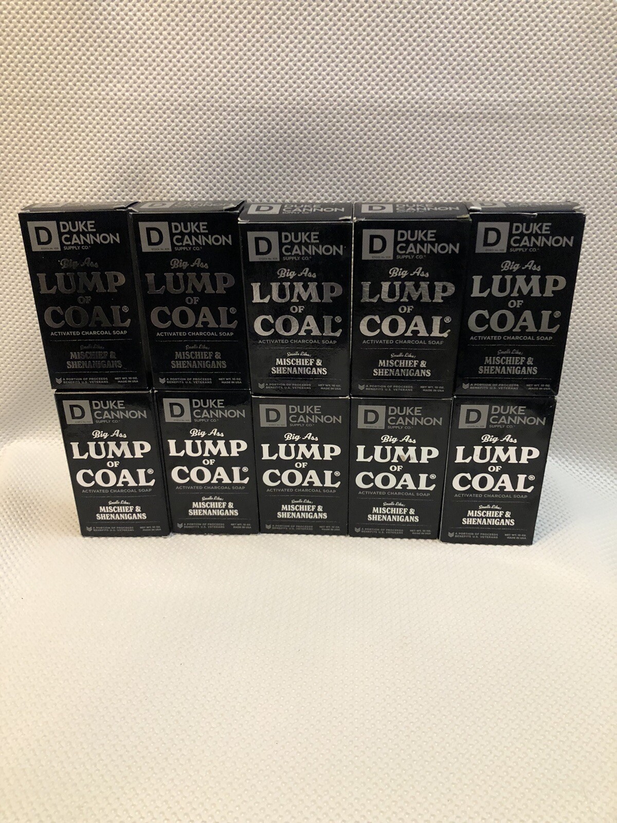 New Duke Cannon Big Ass Lump Of Charcoal Soap 10oz Lot Of 10 Bar Made In The USA