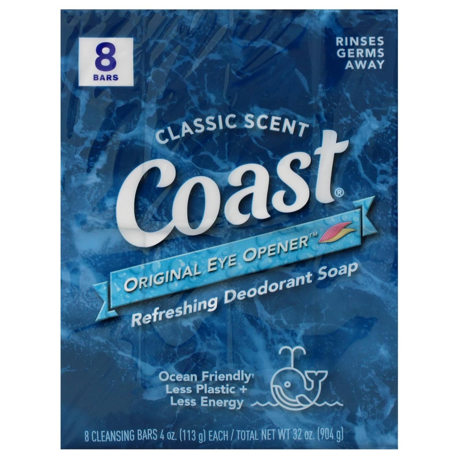 Coast Refreshing Deodorant Bar Soap, for All Skin Types, Classic Scent, 3.2 oz.