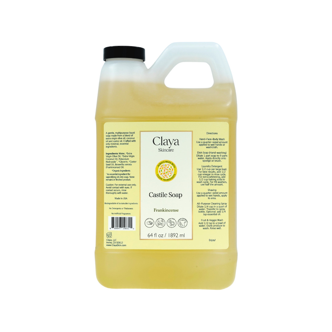 Liquid Castile Soap – Gentle For Sensitive Skin, Made From Organic Oils