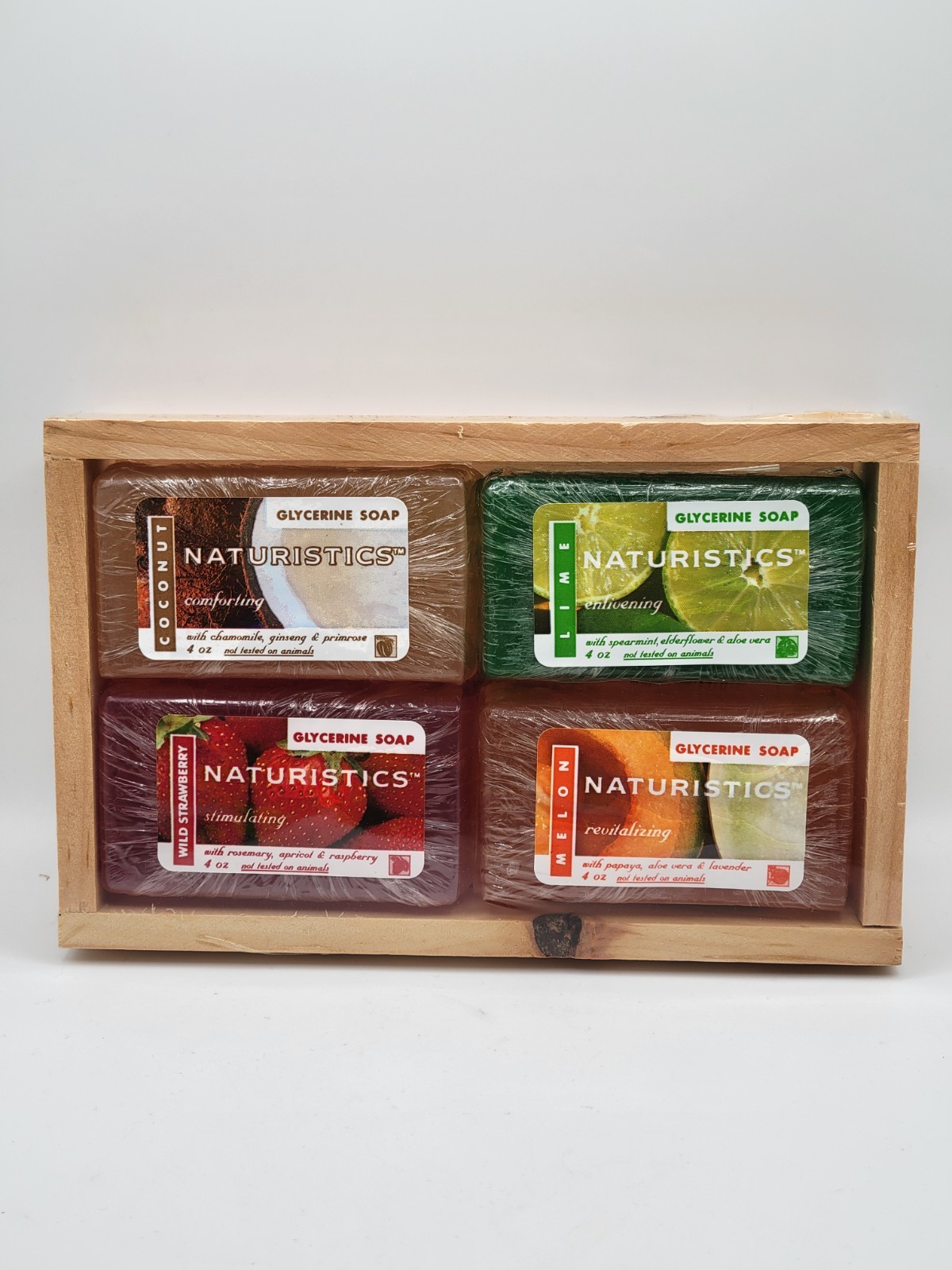 Vintage Naturistics Glycerine Bar Soap Set Coconut Wild Strawberry Lime Melon