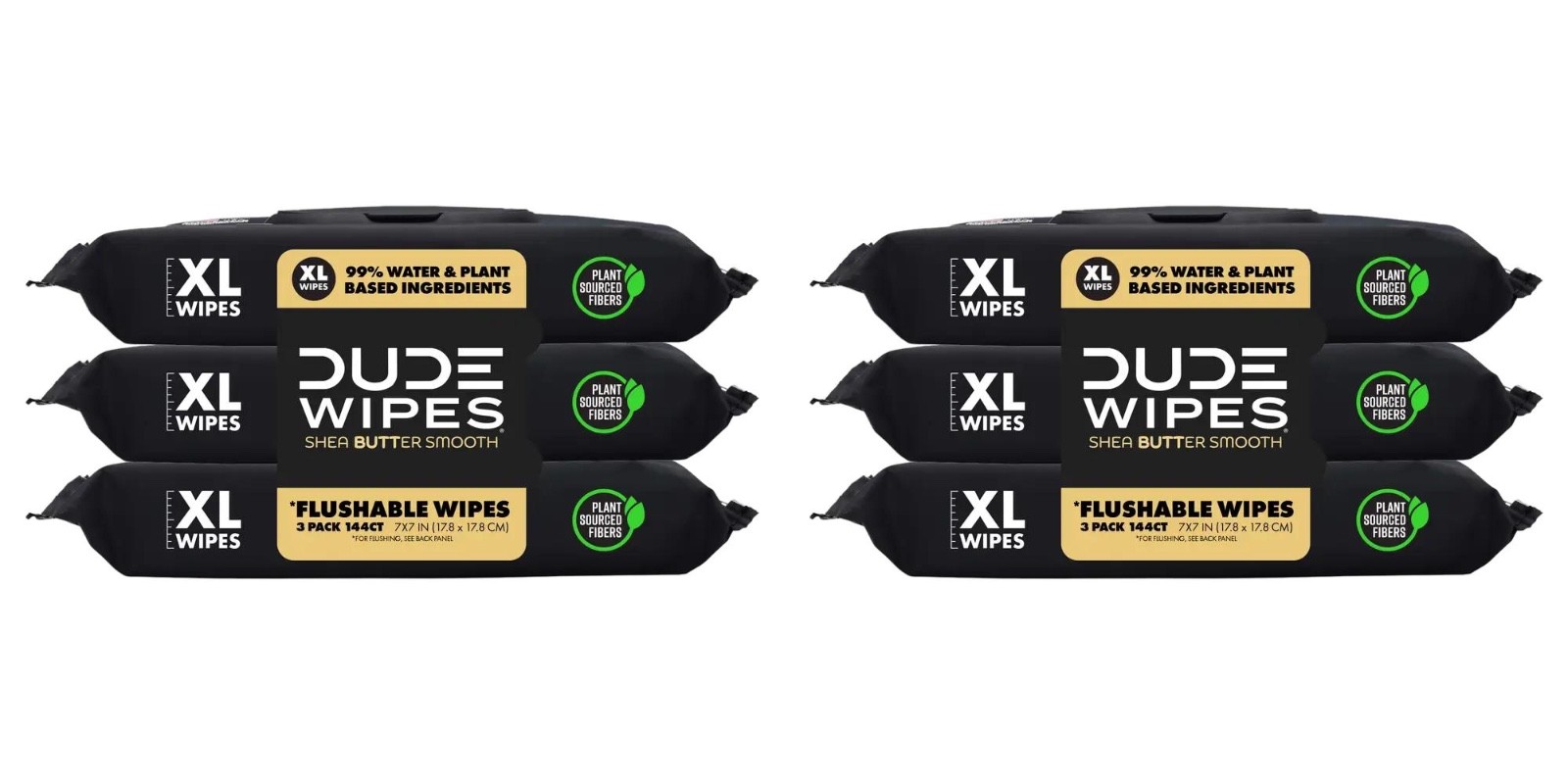 DUDE Wipes Shea Butter Flushable 6 Pack 288 Wet Wipes Extra Large Sealed