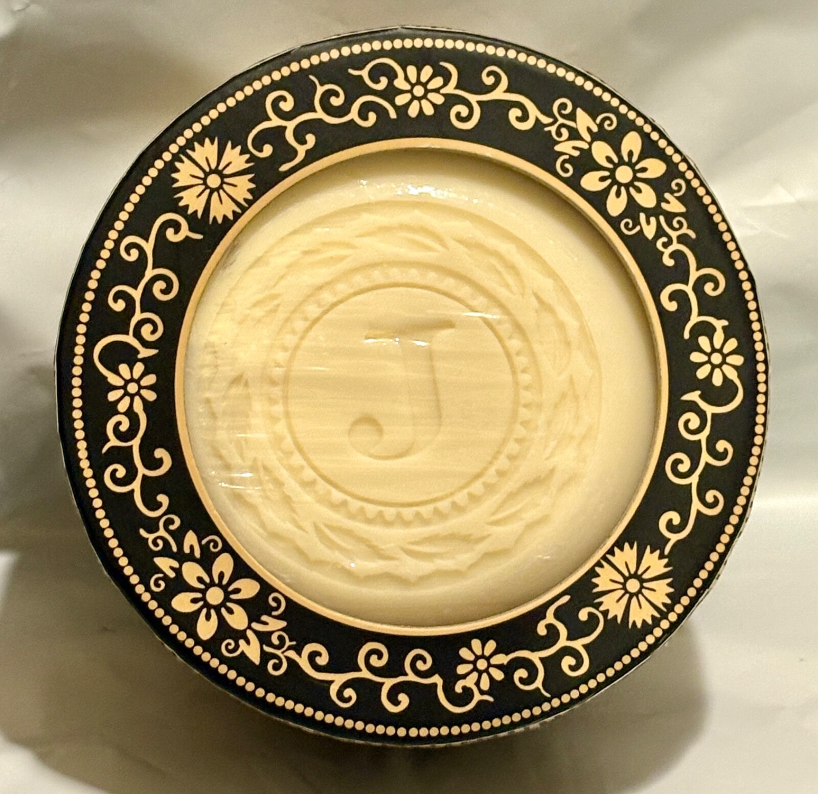 Punch Studio 5oz Lemon Verbena Monogram J Soap With Antique Designer Round Box
