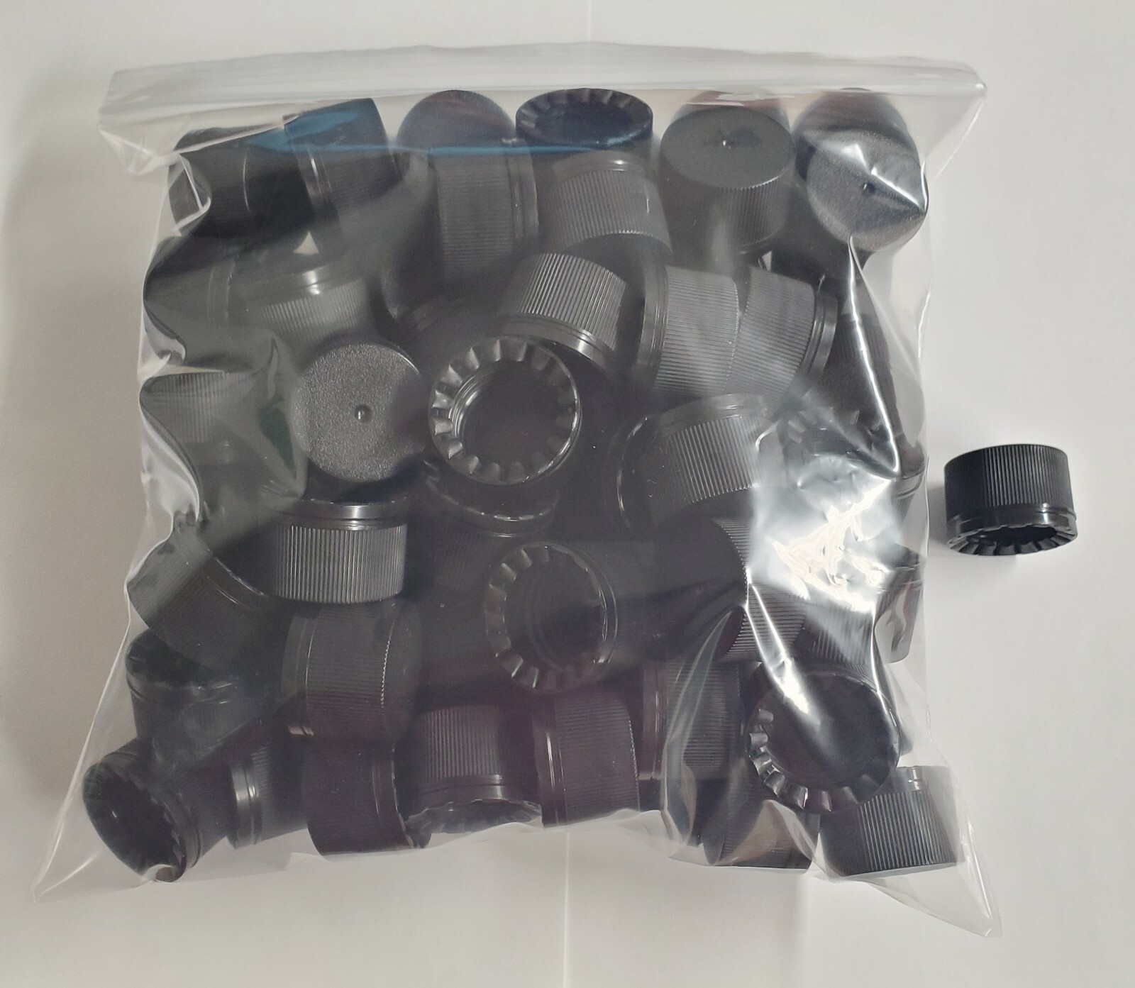 LOT OF 100 New Black 24mm Tamper Evident Caps