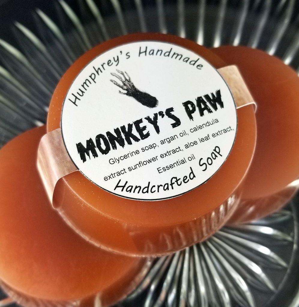 MONKEY’S PAW Banana Coconut Shave Soap Shampoo Bar Unisex Glycerin Argan Oil