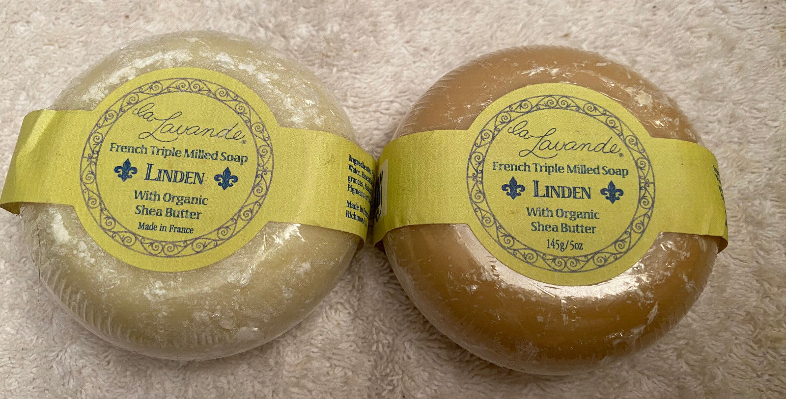 2 World Market La Lavande LINDEN Shea Butter Bar Soap 5 oz. & 1 Handmade Free
