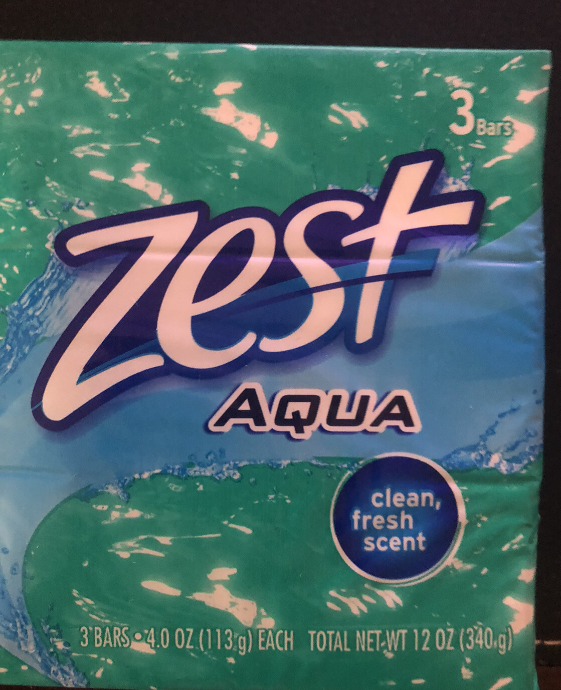6 Bars Zest Aqua Soap 4 oz Each SHOWER & BATH Toiletry, 2 Packs of 3 Bar STOCKUP