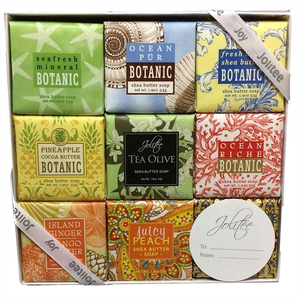 FRENCH MILLED VEGETABLE BASED BOTANICAL SOAP SAMPLER SET NINE FABULOUS SCENTS