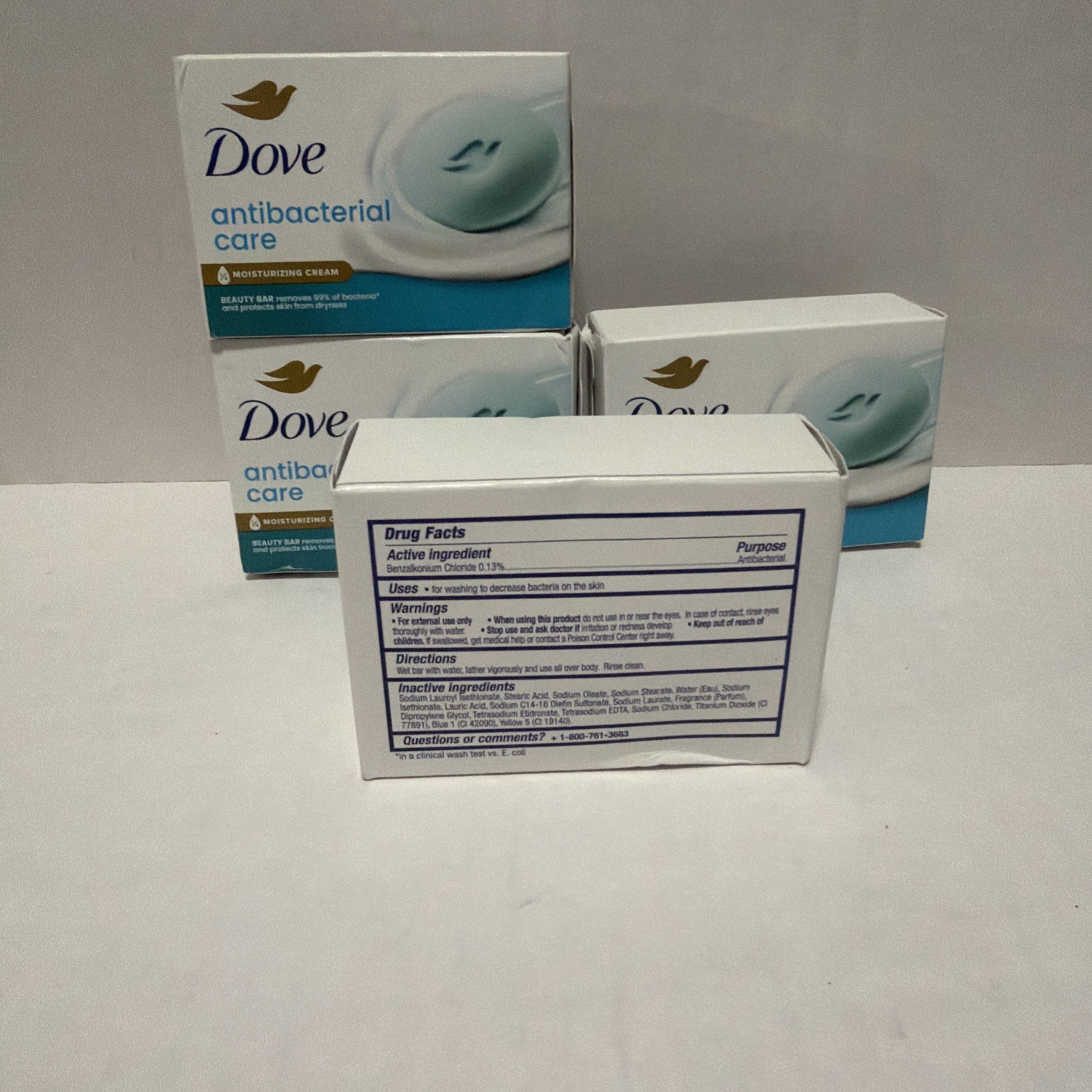 Antibacterial Care Beauty Bar Soap, 4 Bars, 3.75 oz (106 g) Each T5