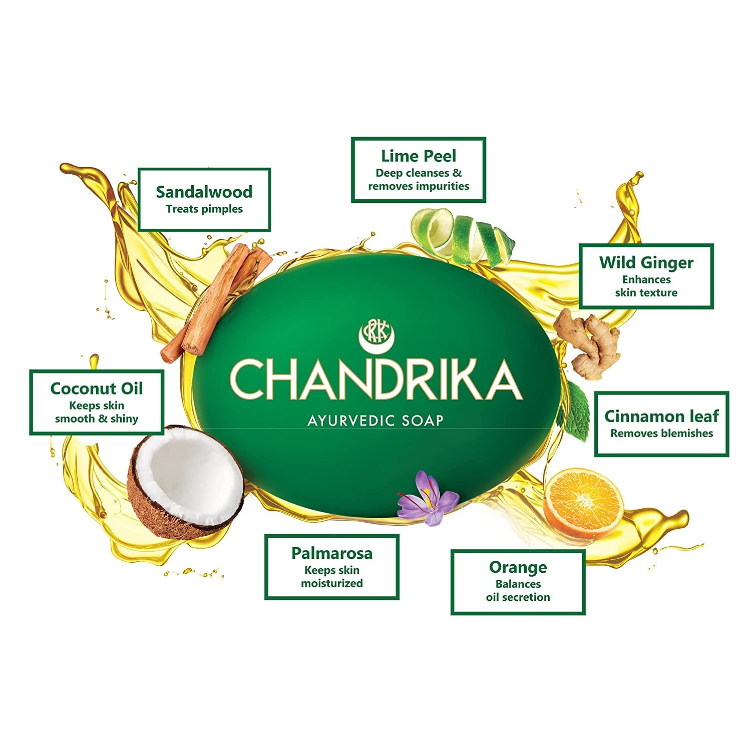 6 X 125g Chandrika Ayurvedic Handmade Soap Free Ship