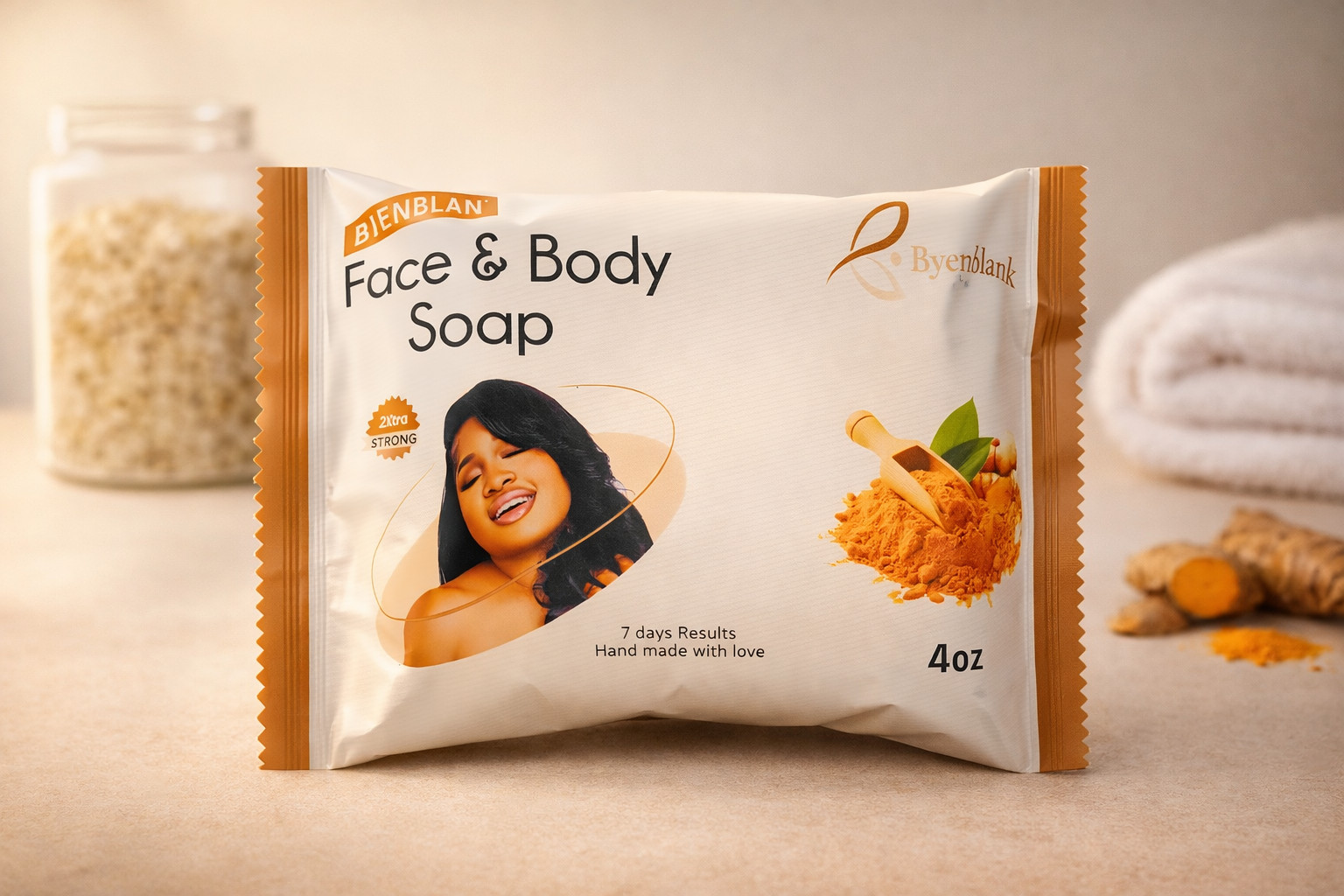 Turmeric Kojic Glutathione Face & Body Soap 4oz – Dark Spot Brightening