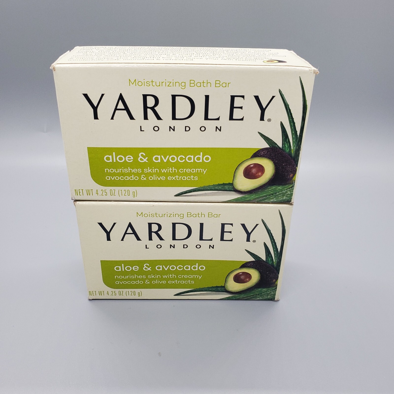 2 Yardley London Moisturizing Bar Fresh Aloe With Avocado Essence 4.25 oz
