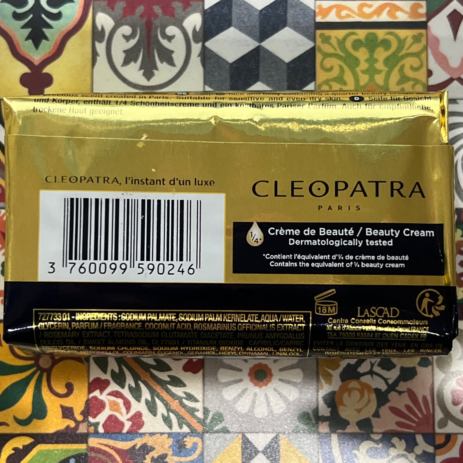 CLEOPATRA Creme ET Parfum Beauty Soap skin soft, smooth and supple 125g
