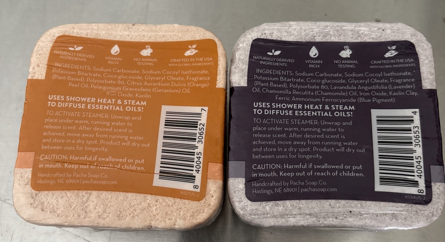 2 /3x3x2” Bars Pacha Soap Co Shower Steamers /Sleep @ Rise NEW