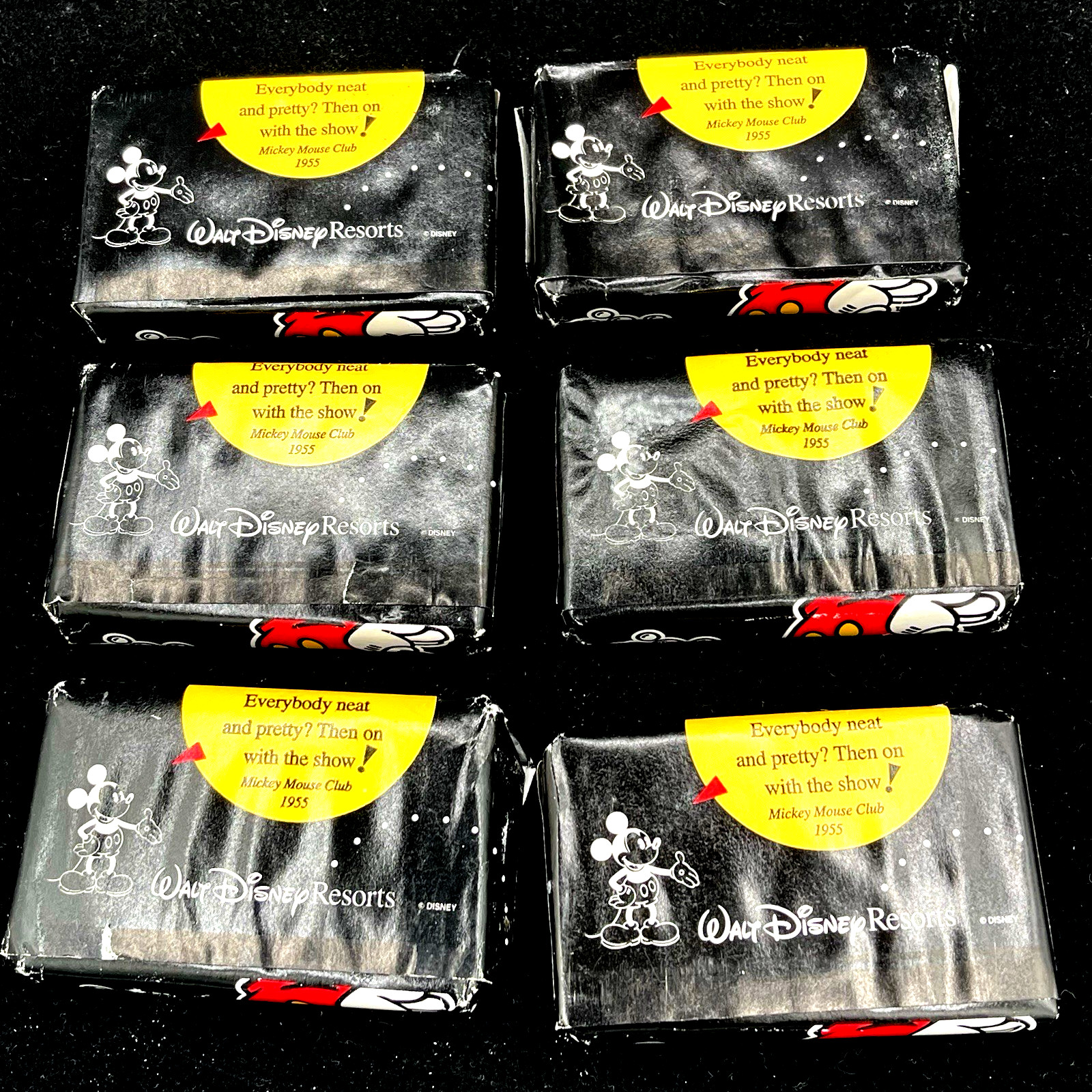 Disney Resorts 1.3oz Vintage Bars Facial Body Soap Black Wrapper New Lot of 6