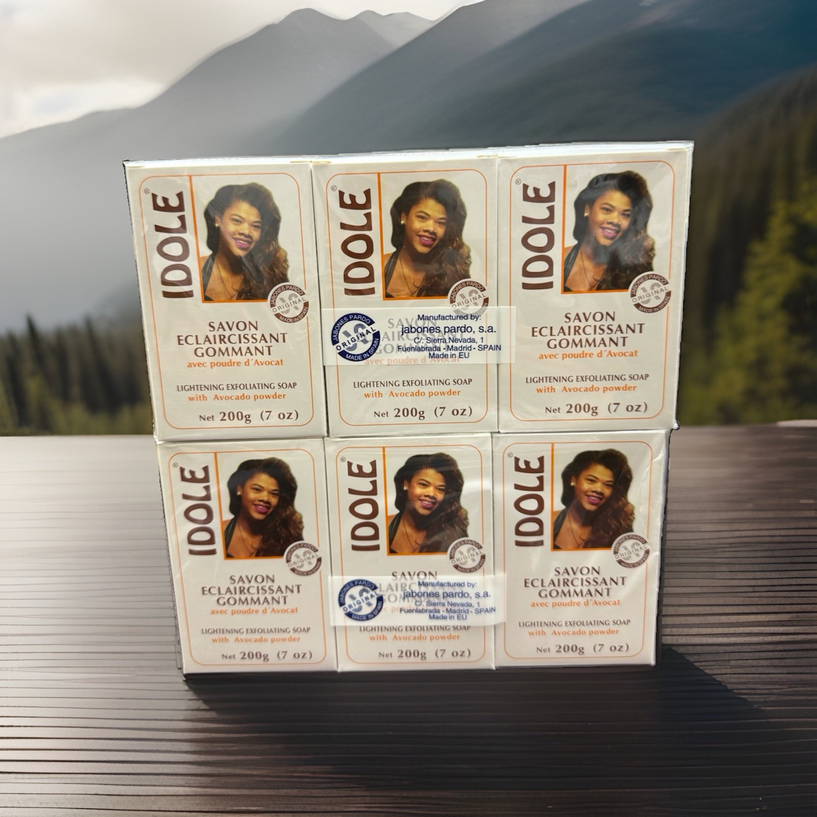 PACK OF 6 IDOLE Lightening Exfoliating Soap With Avocado Powder 200g (7 Oz)