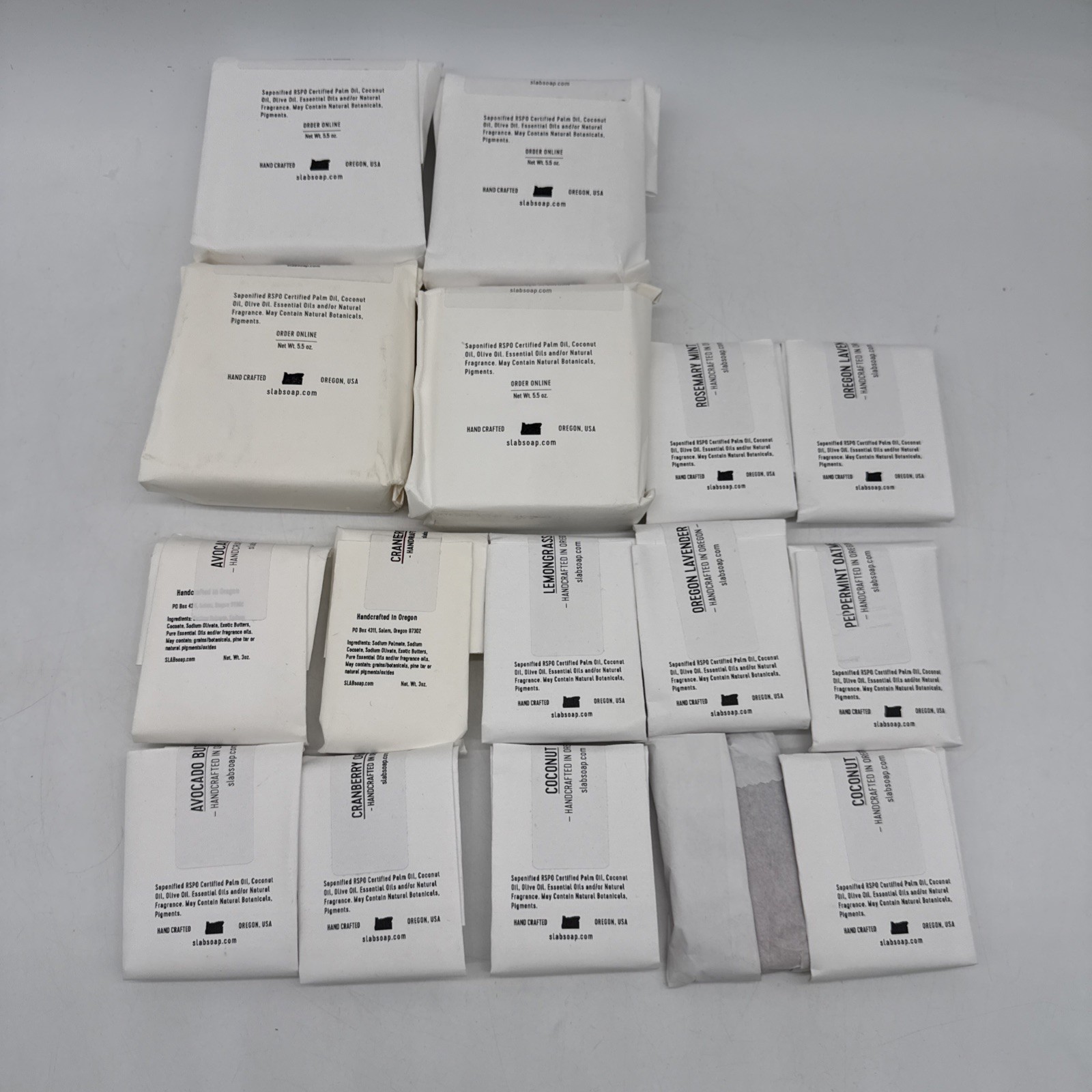 Slab Bar Soap Lot of 16 Bars (Various Sizes/Scents) — NEW