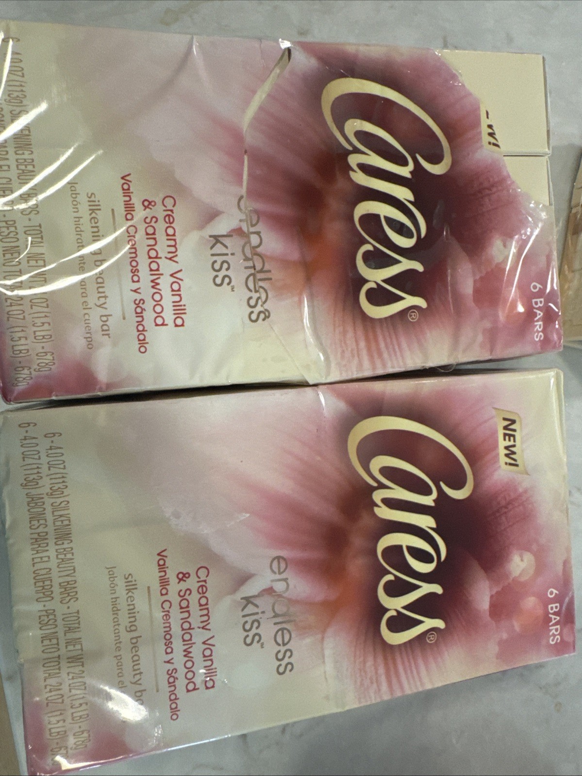 🔥. Lot of 12 Caress Beauty Bar Soap ENDLESS KISS Creamy Vanilla Sandalwood