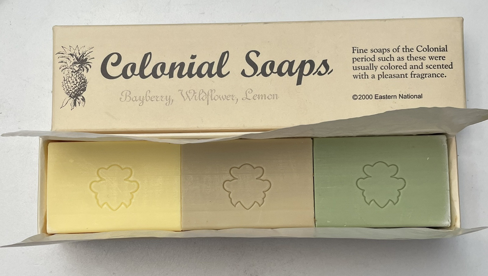 Colonial Soaps Set of 3 Bayberry Wildflower Lemon, Eastern National Made in USA