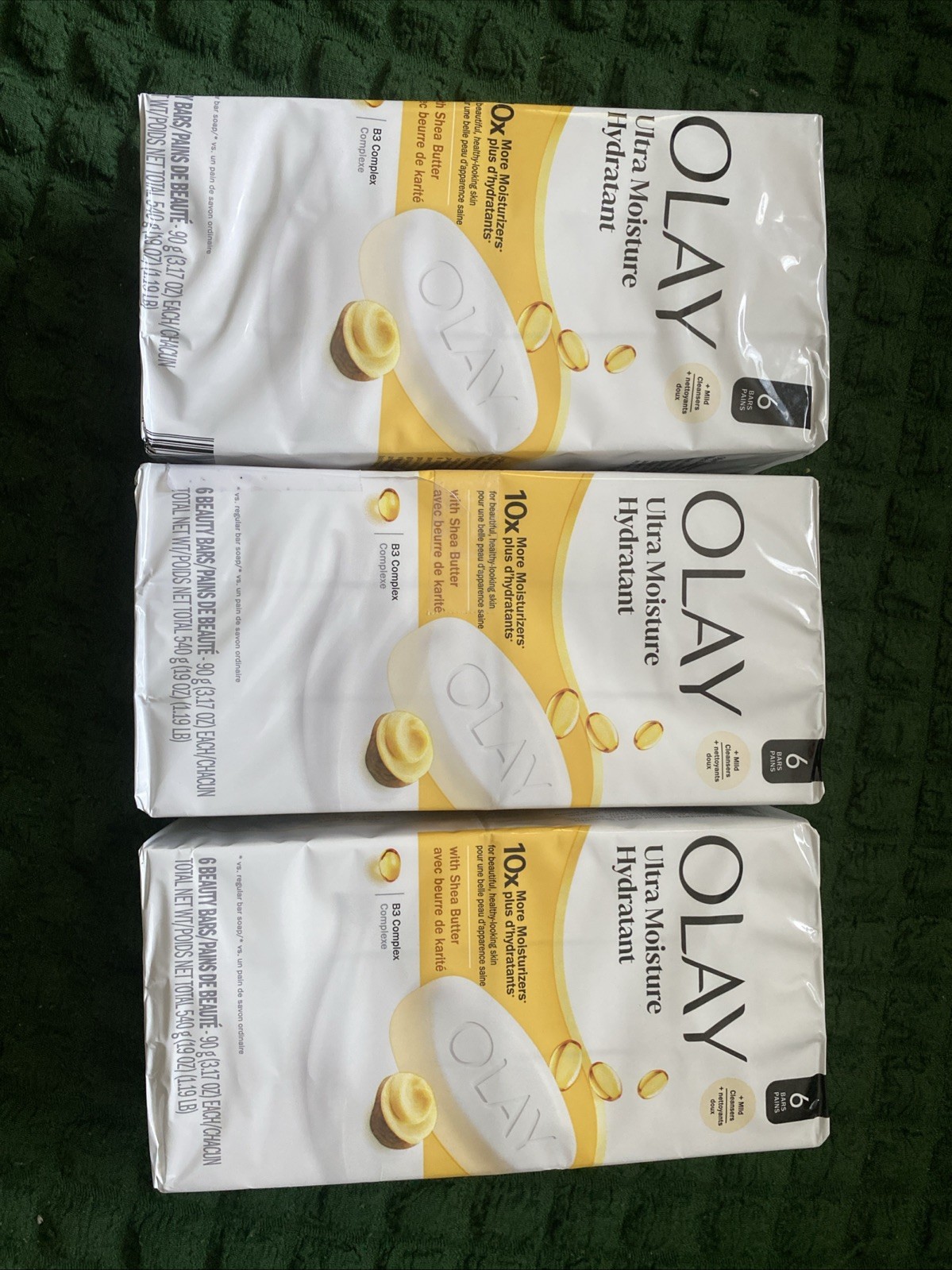 OLAY Ultra Moisture Hydrant Bar Soap 3- Pack with Shea Moisture,6 bars each