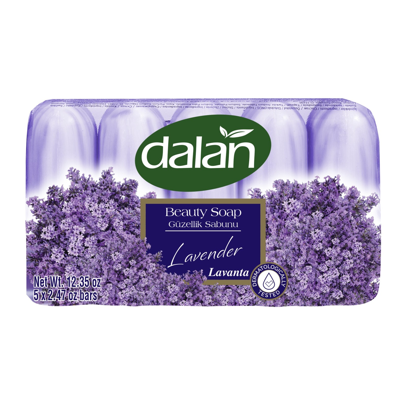 Dalan Lavender Beauty Soap Bar, 5 Bars x 2.47oz. Each