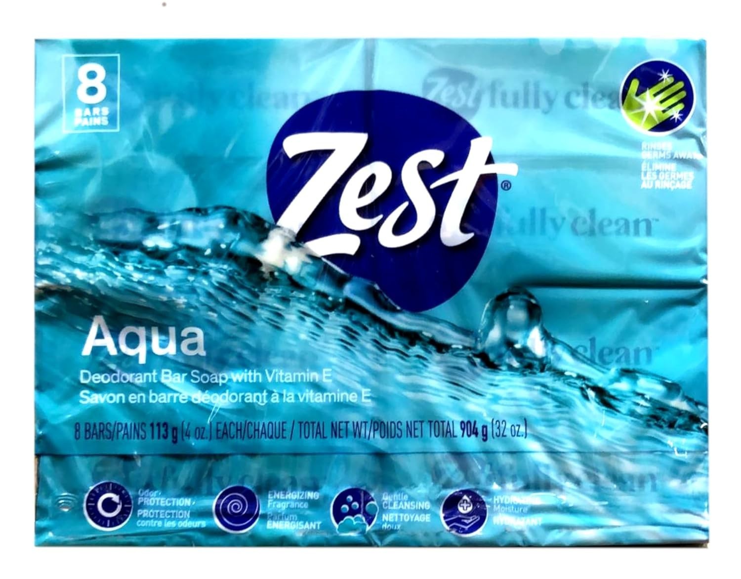 Aqua Pure Unscented Cleansing Bars – 20% Extra Moisture, 8 Bars for Smooth Skin