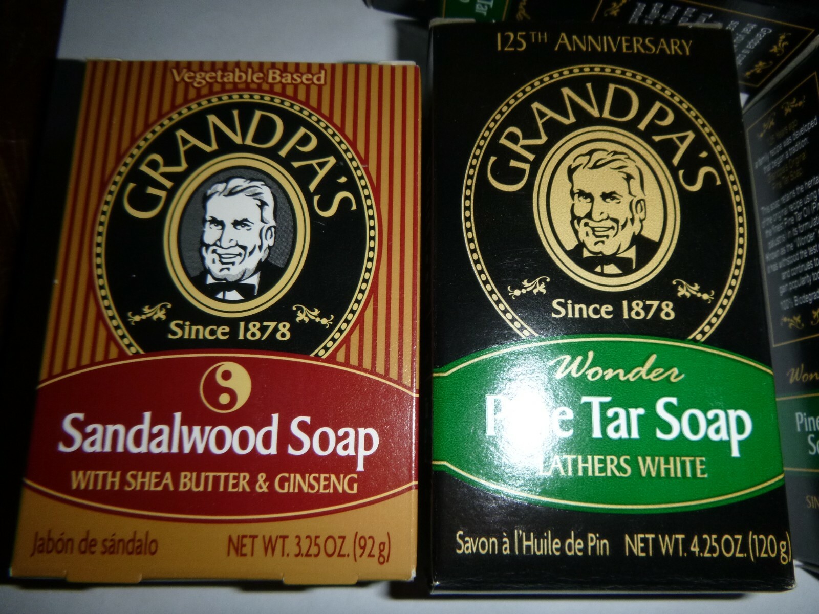 4 Bars Vintage 4.25 & 3.25 oz Grandpa’s Soap Sandalwood & Pine Tar Soap
