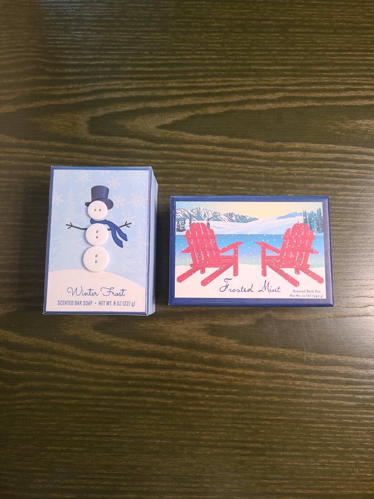 New Lot Frosted Mint 12oz + Winter Frost 8oz Scented Holiday Bar Soap