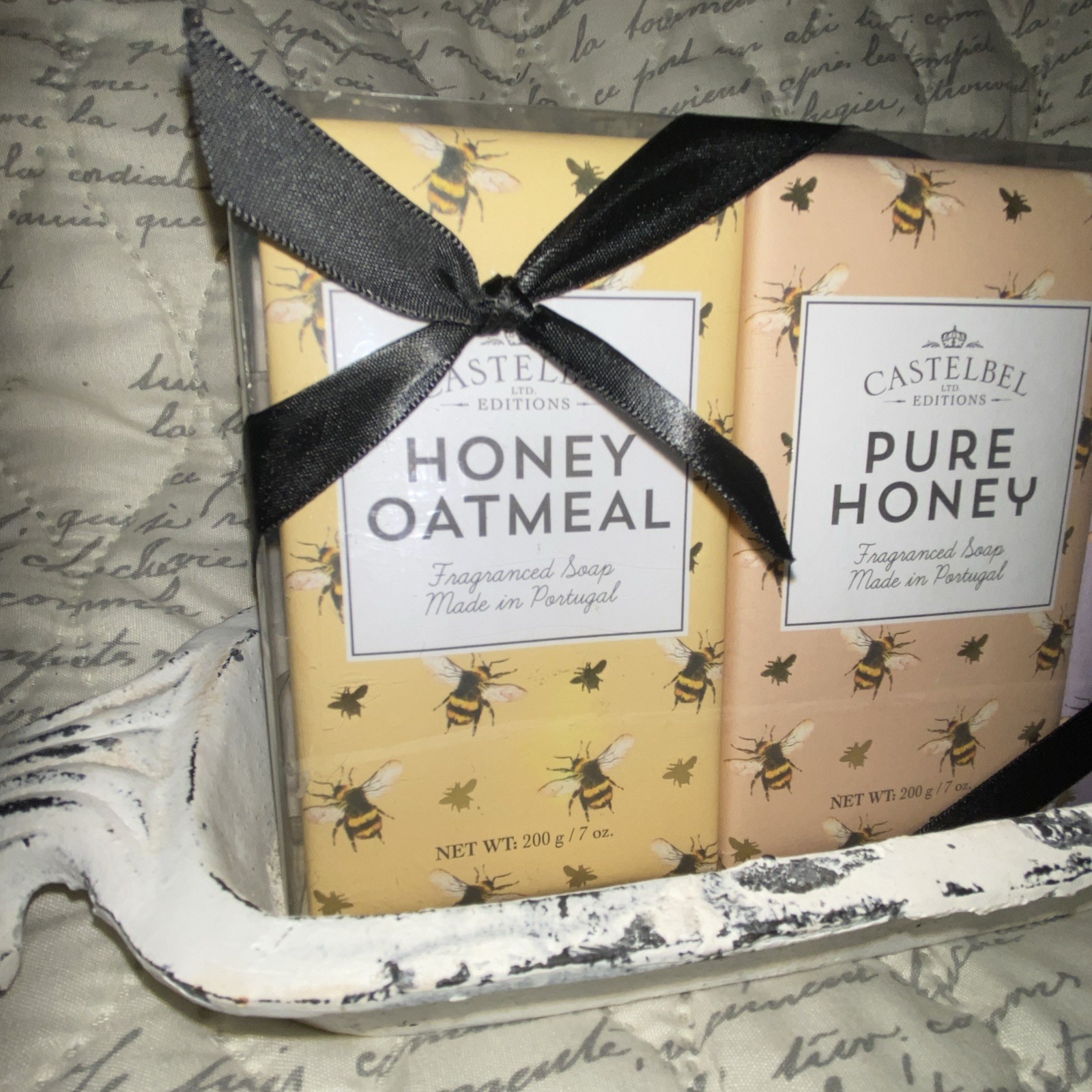 Castelbel 3 Pack Honey Oatmeal Wild Lavender Pure Honey Large Bar Soap 7 oz Each
