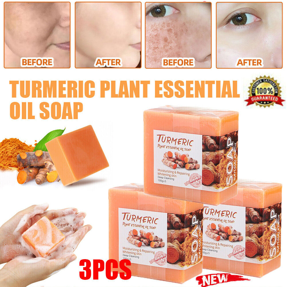 1-3X Tumeric Soap Skin Whitening Dark Spots lightening Acne Brightening Turmeric