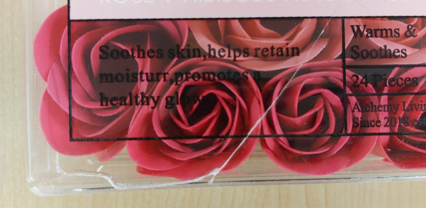Rose & Hibiscus Scented Bath Soap Rose Flower Petals, Red and Pink, 22 Count