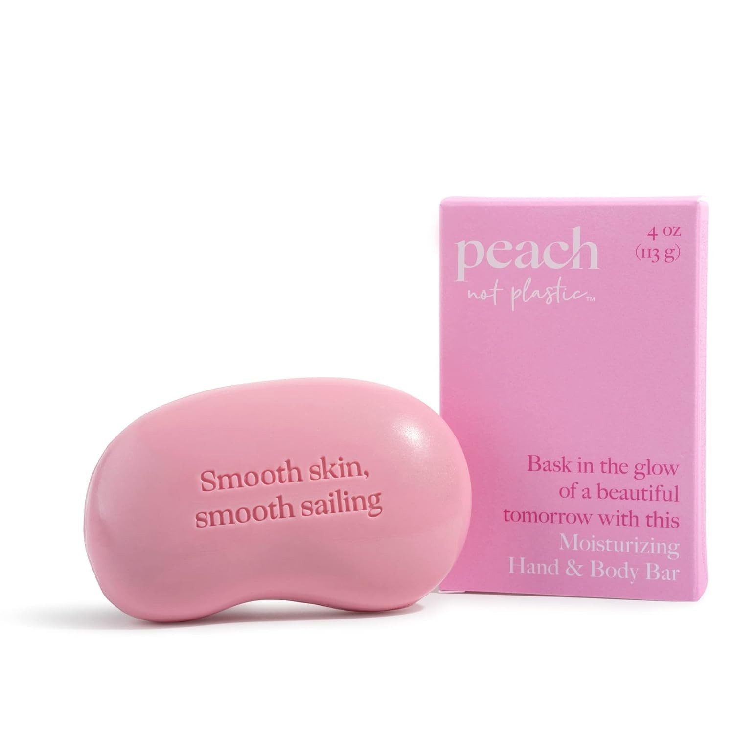 Peach Not Plastic Moisturizing Hand & Body Bar Raspberry Scent 4oz Lot Of 3