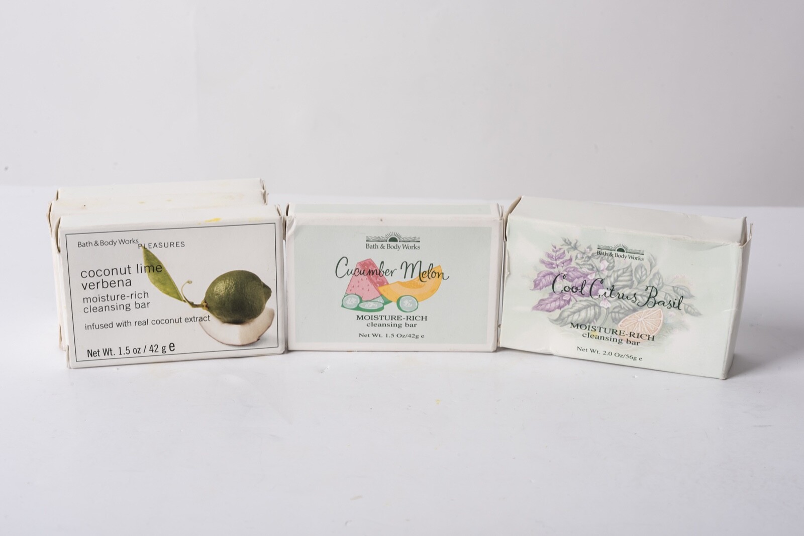 Lot 5 Bath & Body Works Soaps Cucumber Melon Citrus Basil Coconut Lime Verbena