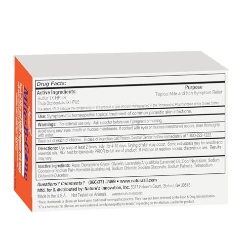 Anti-Itch Sulfur Soap for Mites & Insect Bites | Kid Safe | 5 oz Bars (2)