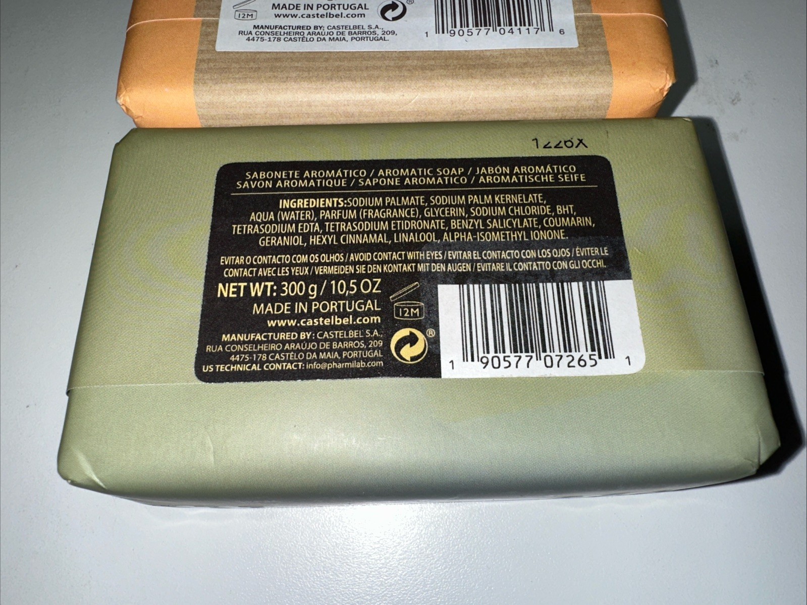 2 PACK-Castelbel Porto Goat’s Milk Scented Soap Bars Honey Scented 10.5 oz 300g