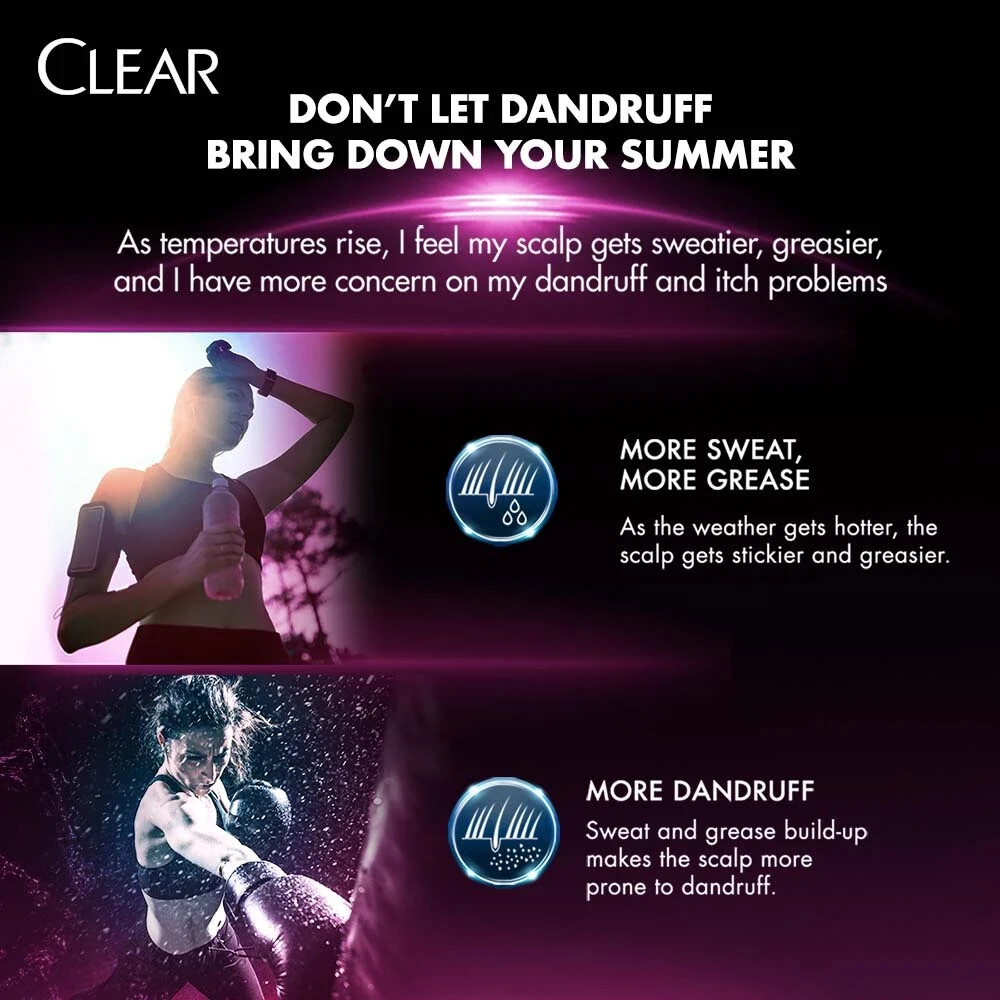 Clear Sakura Fresh Anti-Dandruff Scalp Care Cooling Fresh Shampoo 370ml 3x