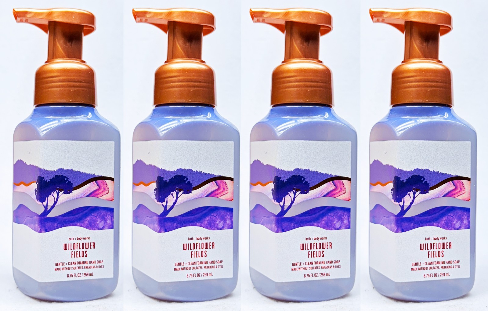 4 Bath & Body Works WILDFLOWER FIELDS Gentle Foaming Hand Soap 8.75 oz
