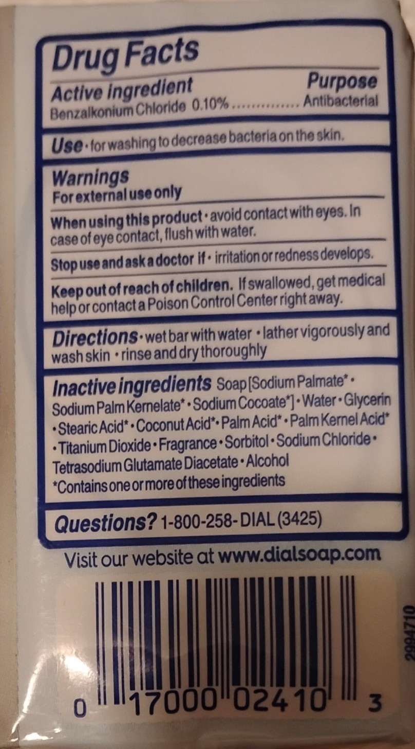 3 Dial White Antibacterial Bar Soaps 4 oz Refresh & Renew New