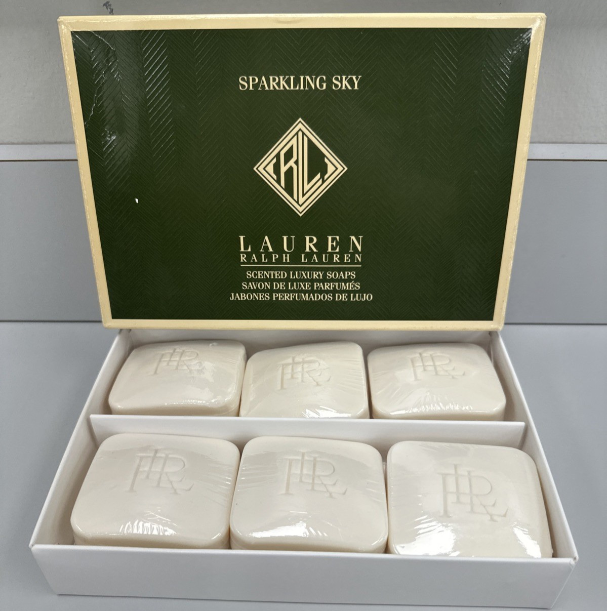 LAUREN RALPH LAUREN Sparkling Sky Gift Box Set 6 Scented Luxury Bar Soaps 2.9 oz