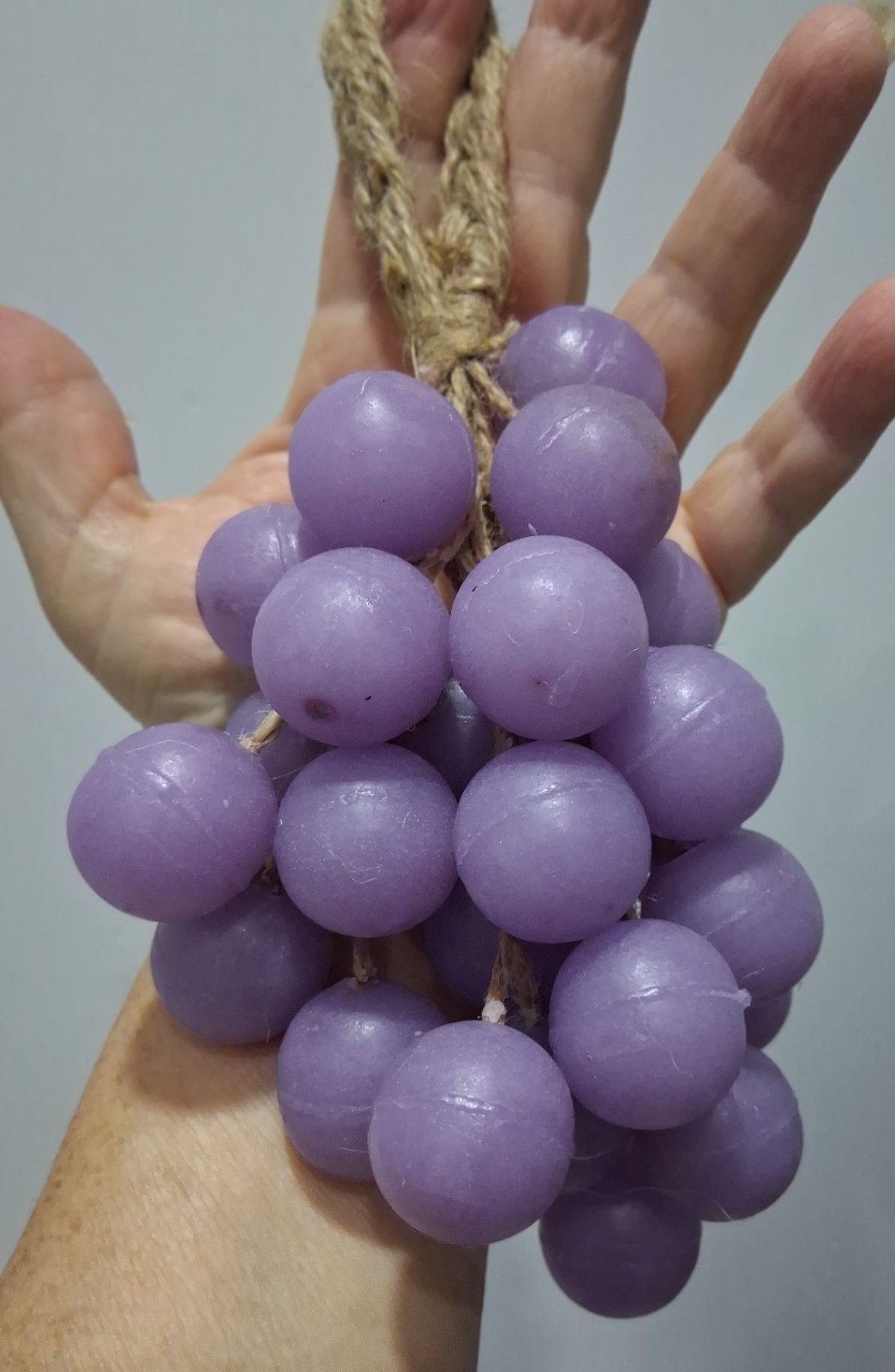 Handcrafted crystal glycerin soaps shaped like grape clusters