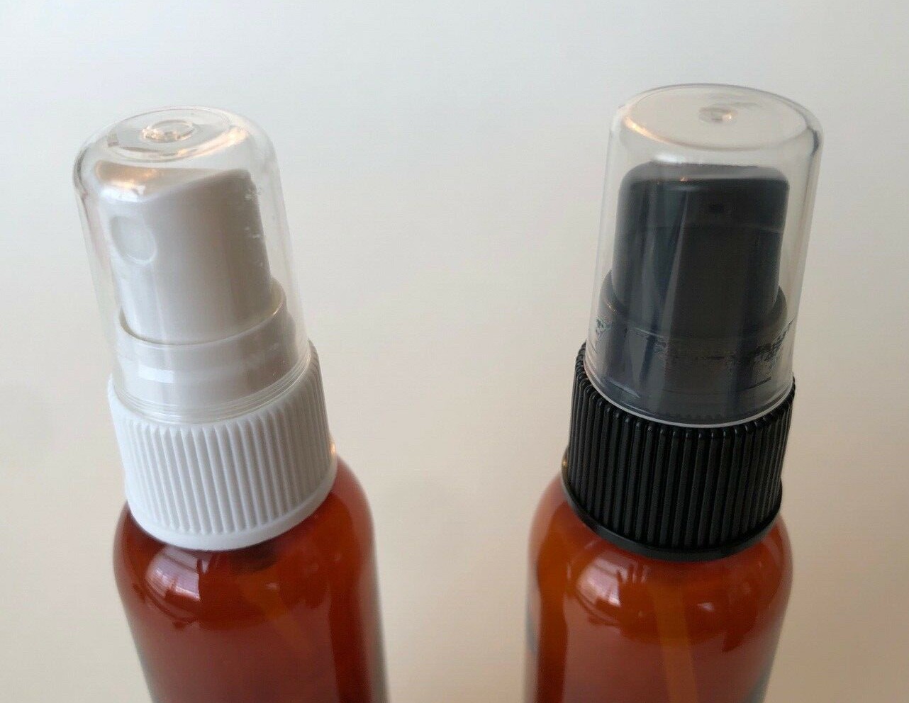 NEW 2 oz PET Plastic 20/410 Amber Round Bullet Bottle – choose cap & qty