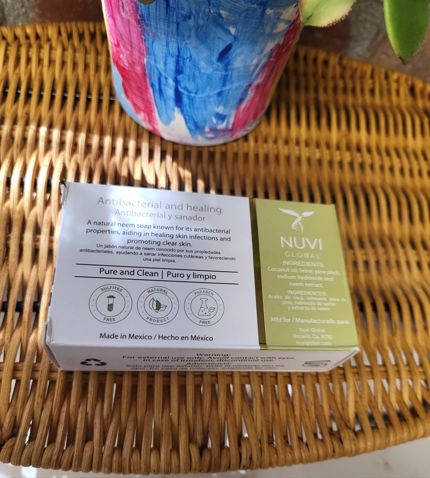 Nuvi Global Body Care Essentials Neem Antibacterial Body Bar Soap, 4.4 oz