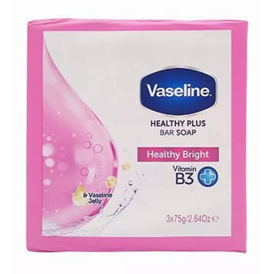 Vaseline Healthy Bright Bar of Soap with Vitamin B3 3X75g (Pack of 4) 12 Bars